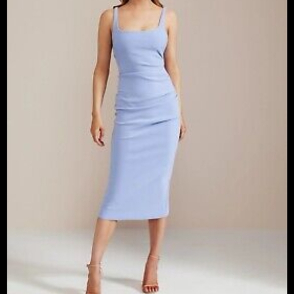 Bec & bridge blu minimalist S4 stretchy made in Australia Karina tuck midi dress - Picture 2 of 9